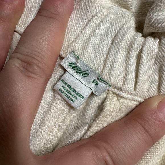 Aerie paper bag waist pants super soft comfy women’s small cream - Picture 5 of 11